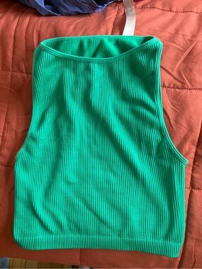 Women’s Green Ribbed Tank Top